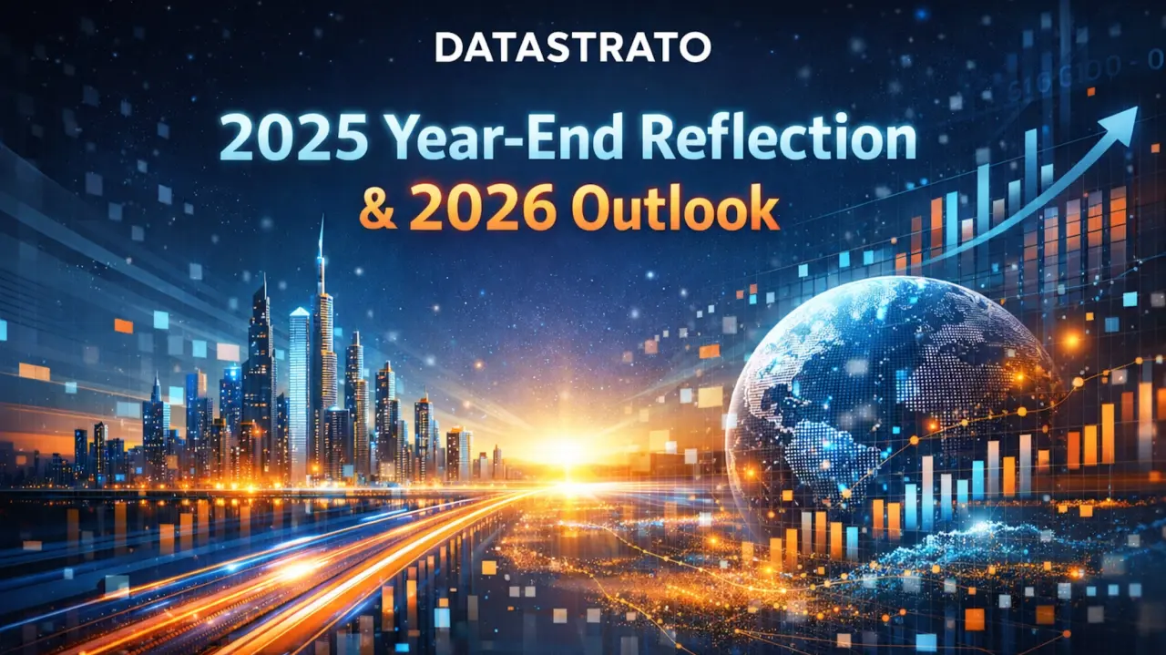 Banner for blog post with title "Datastrato 2025 Year-End Reflection & 2026 Outlook"